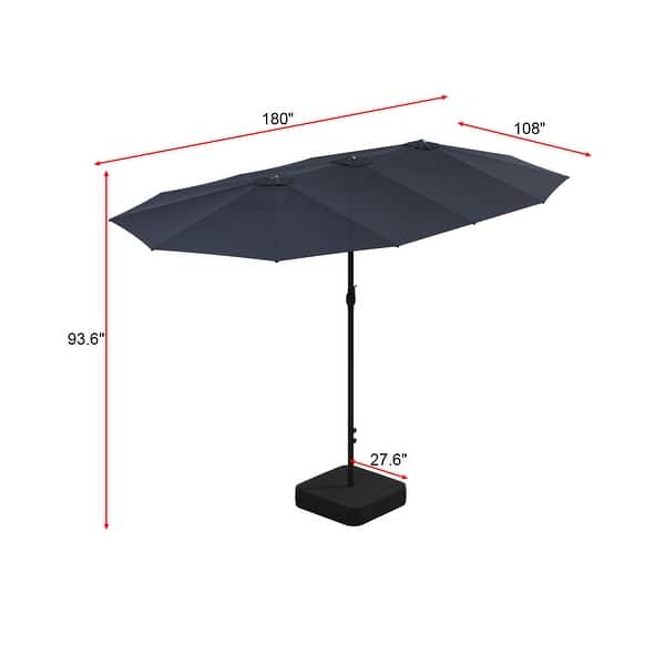 extended patio umbrella Extra Large Double-Sided Patio Umbrella 15x9 FT with Base, Twin Outdoor  Market Umbrella with Auto Tilt and Sandbags - On Sale - Bed Bath & Beyond