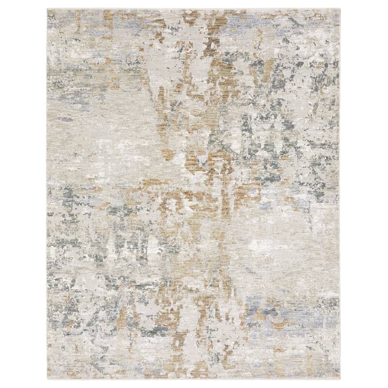 Sienna Distressed Abstract Beige/ Rust Area Rug - 5'3" x 7'10"