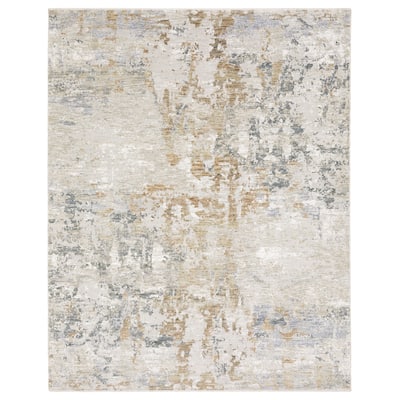 Sienna Distressed Abstract Beige/ Rust Area Rug
