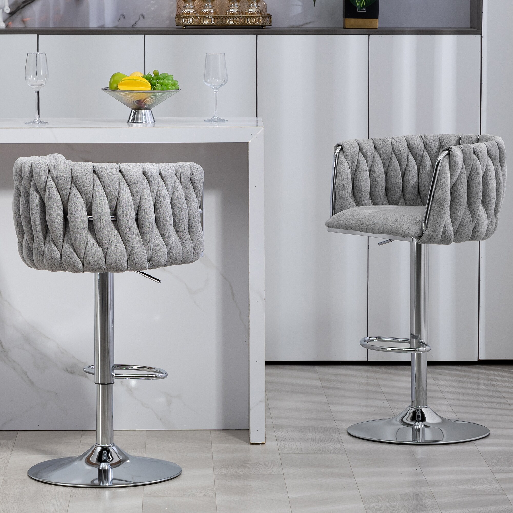 Fabric Chrome Stools With Backs Swivel Bar Bar Stool Slipcovers