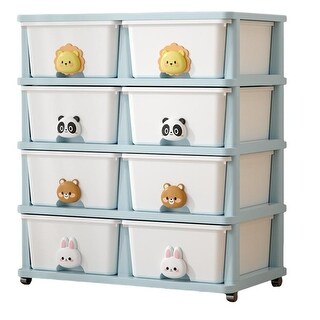 Drawer Storage Rack-8 drawers-4 layer,Flexible Mobility With Wheels,Wardrobe Storage Organization, Storage Rack