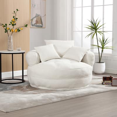 Indoor circular wide sofa and lazy sofa chair