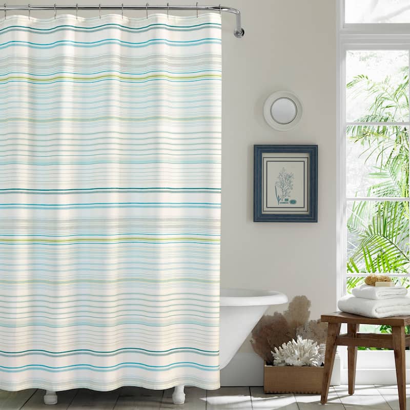 Tommy Bahama La Scala Breezer Green Shower Curtain - 72x72 - La Scala Breezer