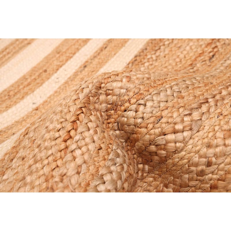 ECARPETGALLERY Braided Weave Palas Denizli Light Brown Jute Rug - 2'8 x 5'0