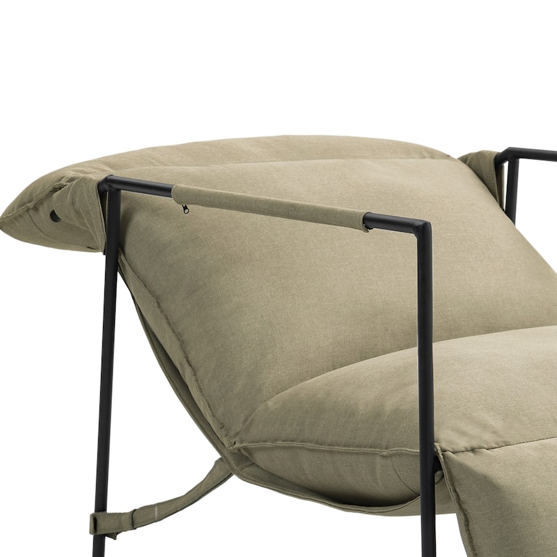 Metal Sling Accent Chairs Armchair with Adjustable Headrest Set of 2