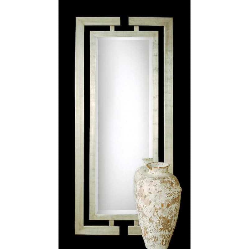 Uttermost Jamal 34" X 76" Contemporary Full Length Wall Mirror with - Scratched Silver Leaf