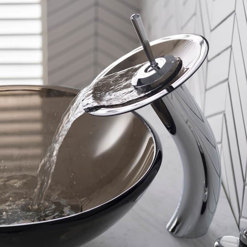 Kraus Waterfall Single Hole Vessel Bathroom Faucet