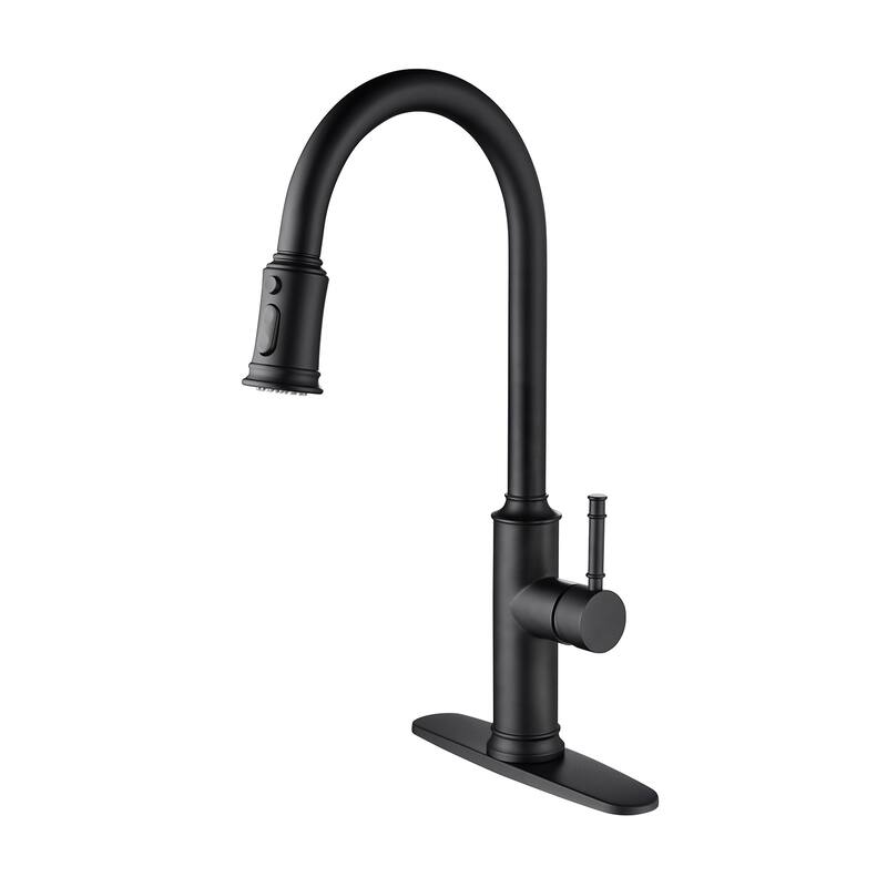Matte Black Pull Out Sprayer Kitchen Faucet