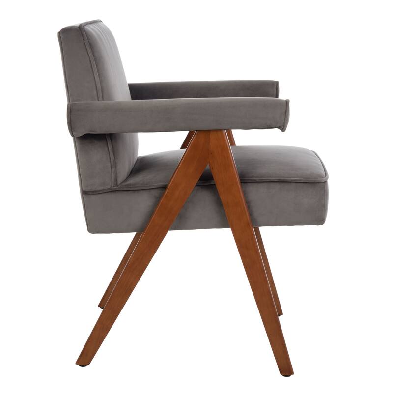 SAFAVIEH Suri Mid-Century Walnut Wood Arm Chair - 23.2" Wx 24" L x 29.9" H