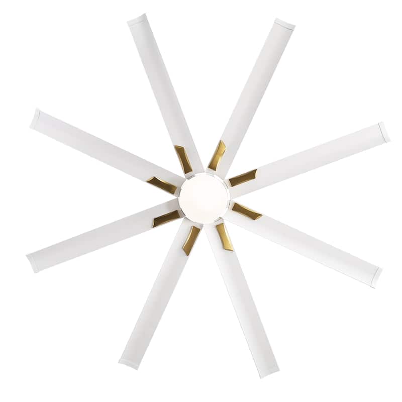 72-in Gold LED Indoor Chandelier Ceiling Fan with Light Remote (8-Blade)