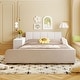 preview thumbnail 35 of 100, Upholstered Grounded Bed Mother & Child Bed with Bedside Desk and Little Round Stool