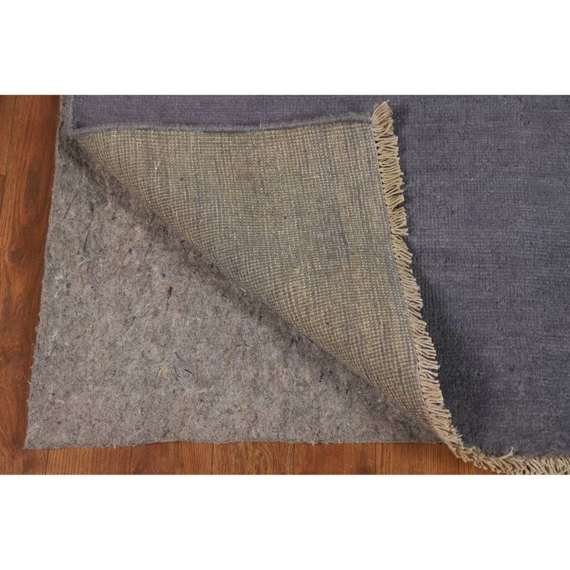 Blue Gray Modern Gabbeh Oriental Rug Handmade Wool Carpet - 3'3" x 4'10"