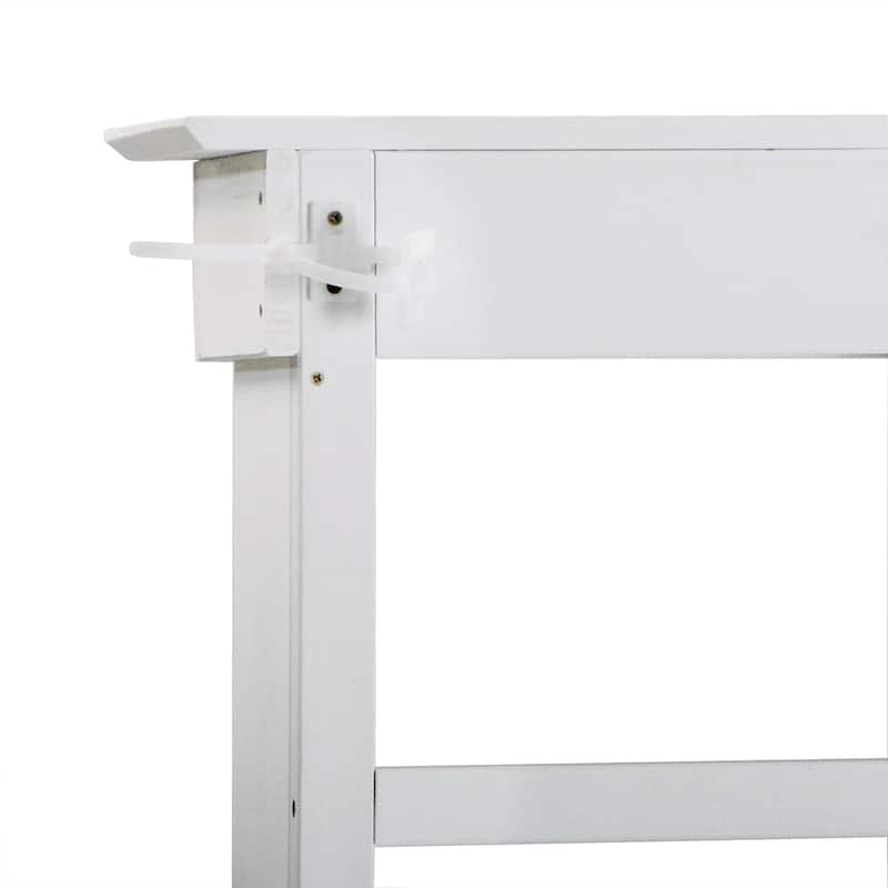 Outdoor Wooden Potting Bench Table with 2 Drawers and Open Shelves