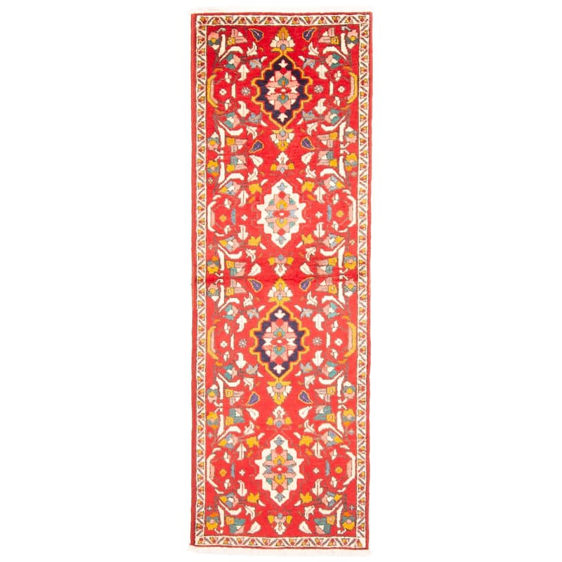 ECARPETGALLERY Hand-knotted Konya Anatolian Red Wool Rug - 2'4 x 7'5