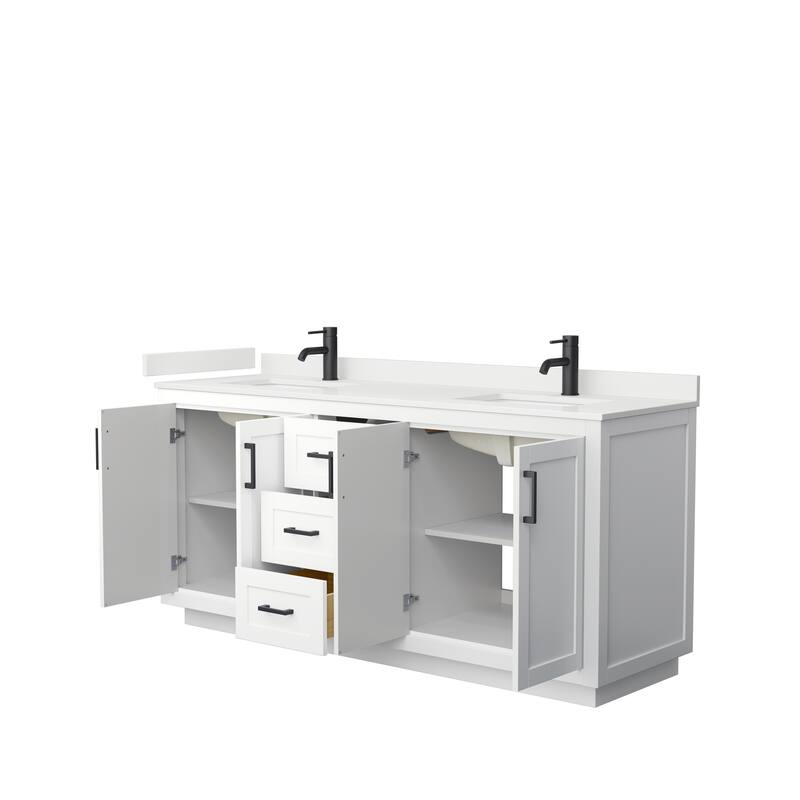 Miranda 72-inch Double Vanity, Quartz Top