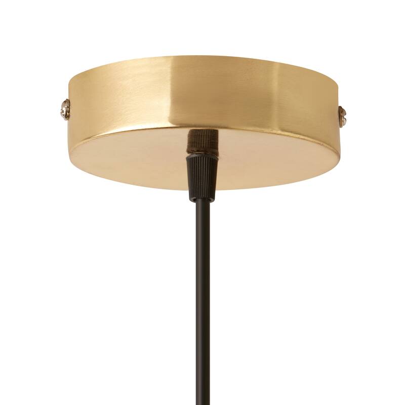 River of Goods Gold Metal and Yellow Glass Dome Shade 67.75-Inch Pendant Light - 6.75" x 6.75" x 8.75/67.75"