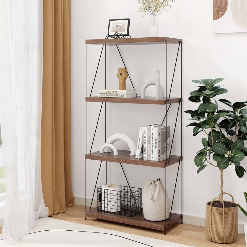Costway 1/2 PCS 4-Tier Multipurpose Display Rack Freestanding Bookcase
