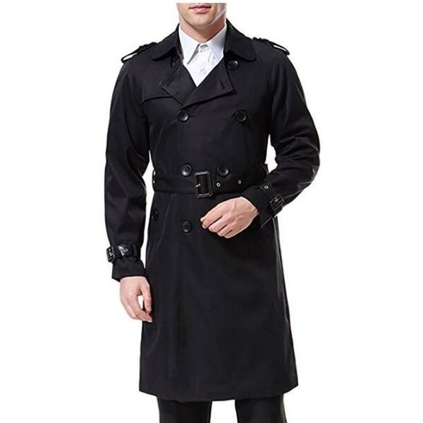 Double Breasted London Kensington Windbreaker Maxi Long Belted Trench Coat S M L