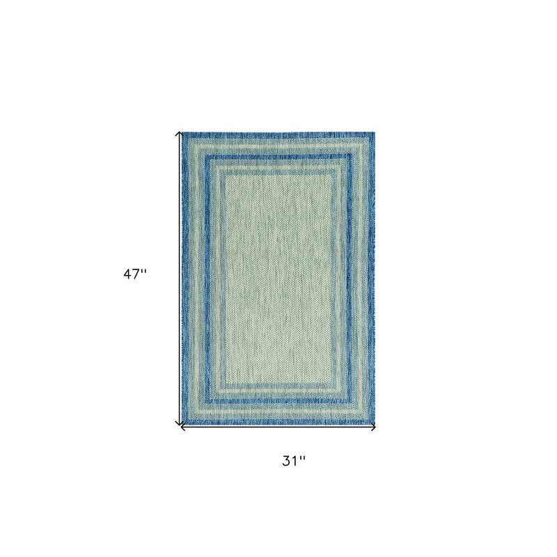 Faro Stripe Weather Resistant Modern Chic Outdoor Rug - 3' X 4'