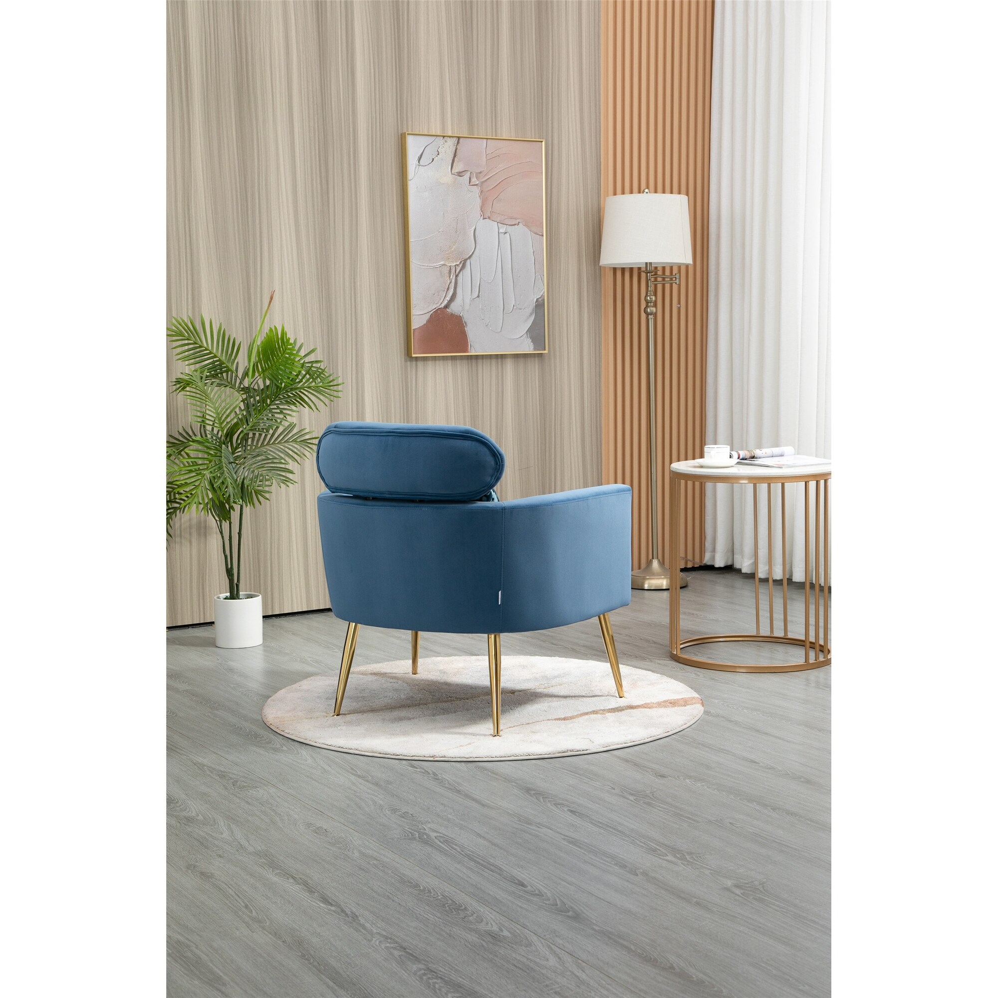 Modern Lounge Accent Chair with Velvet Upholstery Bed Bath