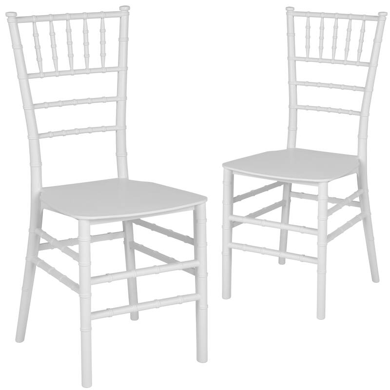 2 Pack Gold Resin Stacking Chiavari Chair - 15"W x 18.75"D x 35"H - 15"W x 18.75"D x 35"H
