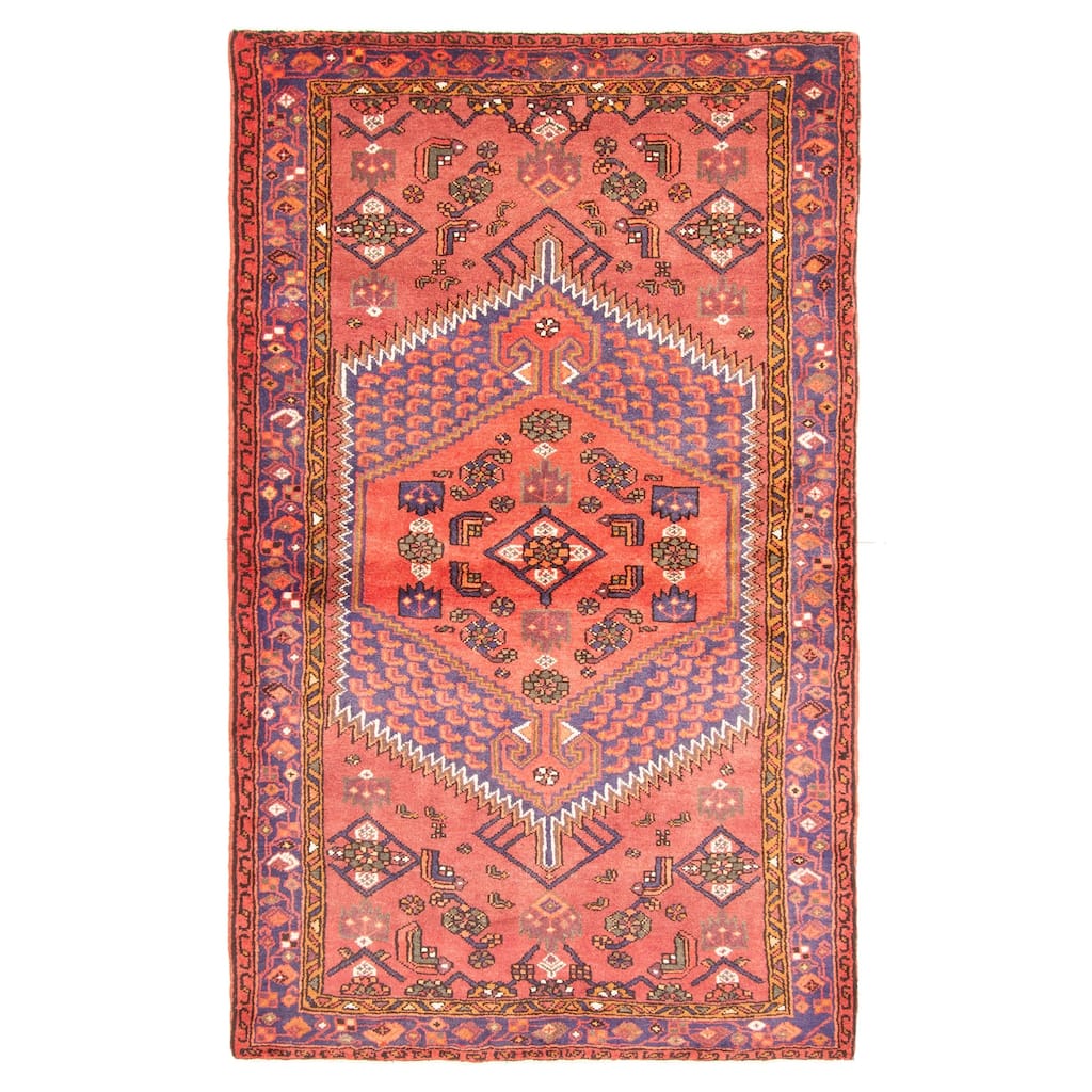 ECARPETGALLERY Hand-knotted Andelz Red Wool Rug - 4'4 x 7'3
