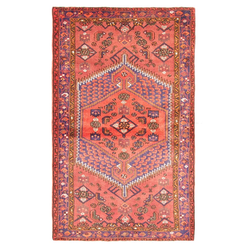 ECARPETGALLERY Hand-knotted Andelz Red Wool Rug - 4'4 x 7'3