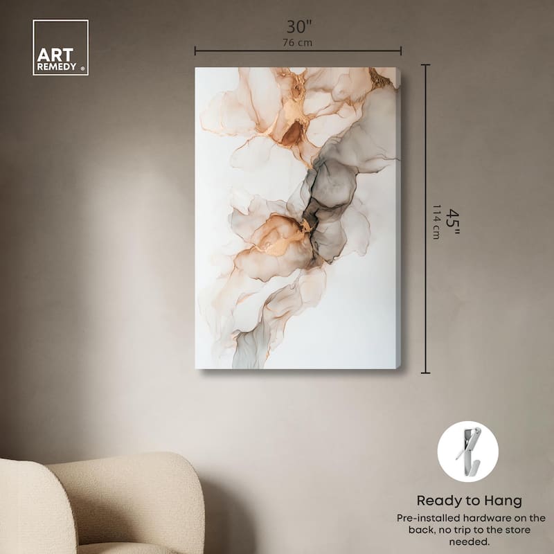 Smoky Gold Drift Canvas by Art Remedy, Gallery Wrapped