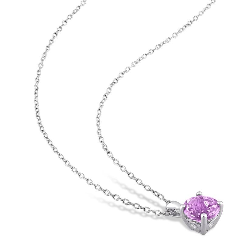 Miadora Amethyst Two Piece Solitaire Necklace and Earrings Set in Sterling Silver