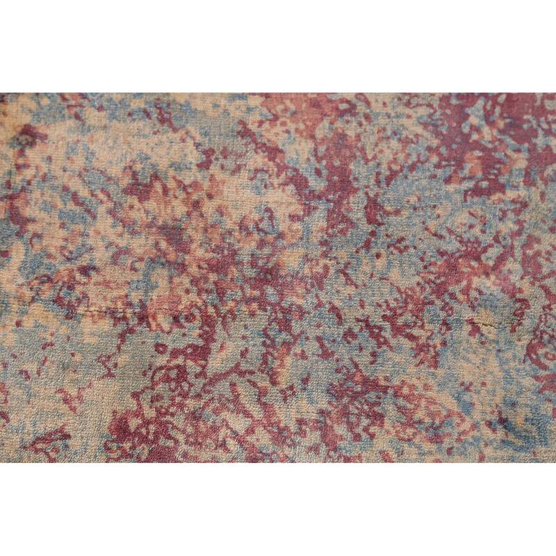 Abstract Indian Area Rug Handmade Multi-Color Wool Carpet - 5'4"x 7'6"