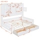 preview thumbnail 5 of 9, White Wooden Full Size Kids Bed Daybed, All-in-One Cabinet Bed with 2 Drawers