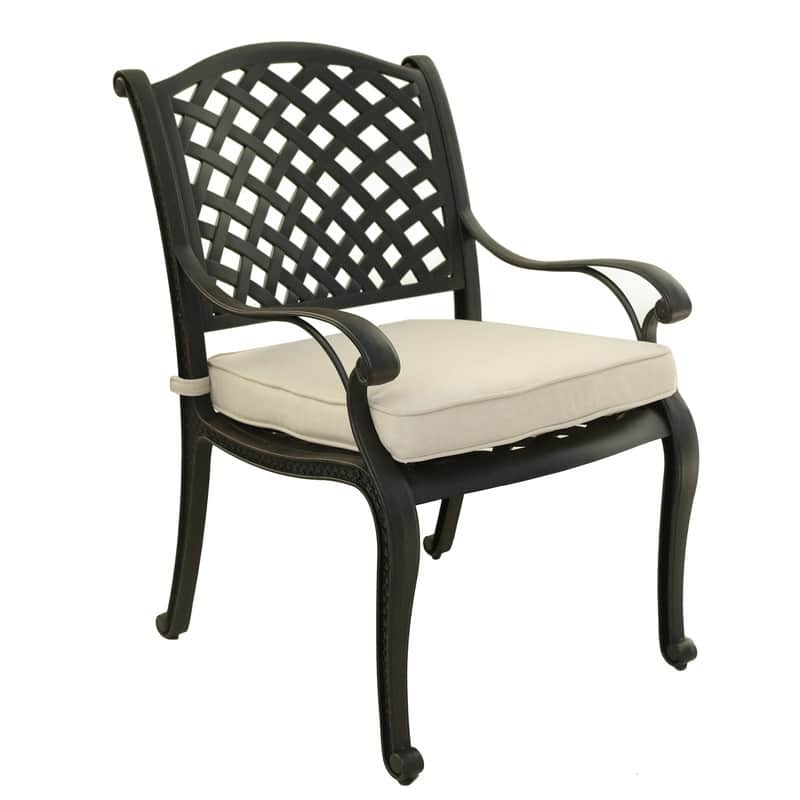 Ventura Cast Aluminum Dining Arm Chair with Cushion