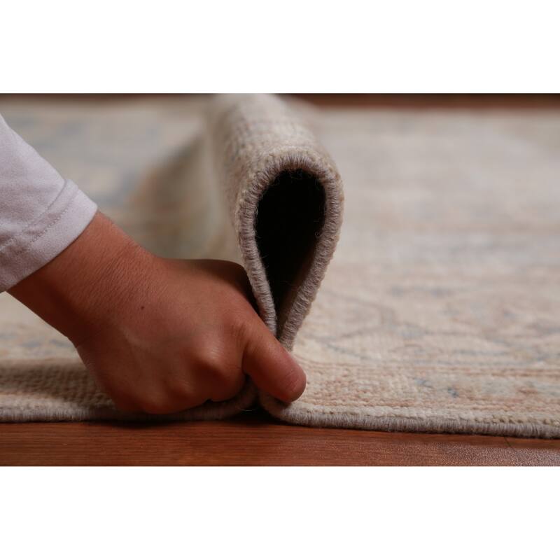 Hand Knotted Oriental 100% Wool Carpet Transitional Medallion Beige & Ivories Oushak Area Rug - 11' 8'' X 9' 3''