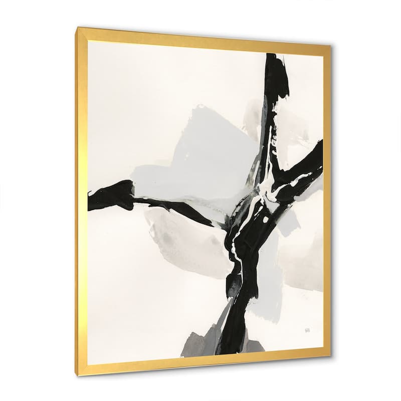 Designart "Abstract Neutral III" Mid-Century Modern Framed Art Print