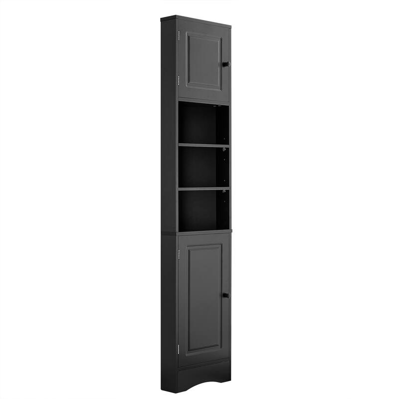 Space-Saving Corner Bathroom Storage Cabinet with Double Door