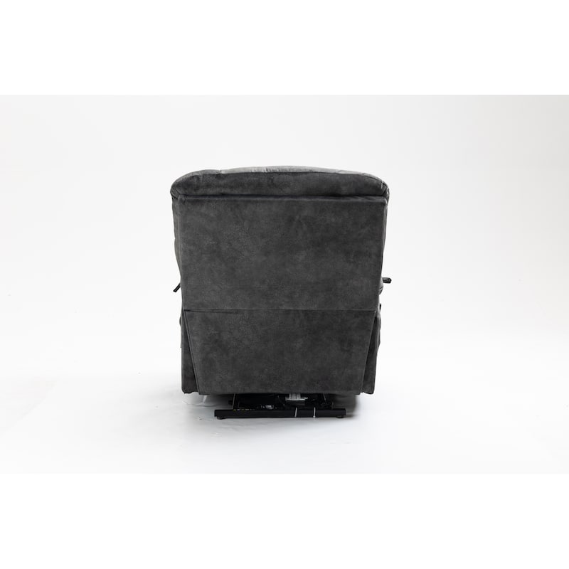 Power Lift Recliner Chair with Massage & Heat, Velvet Upholstered Electric Recliner, Lounge Sofa Chair with Side Pockets