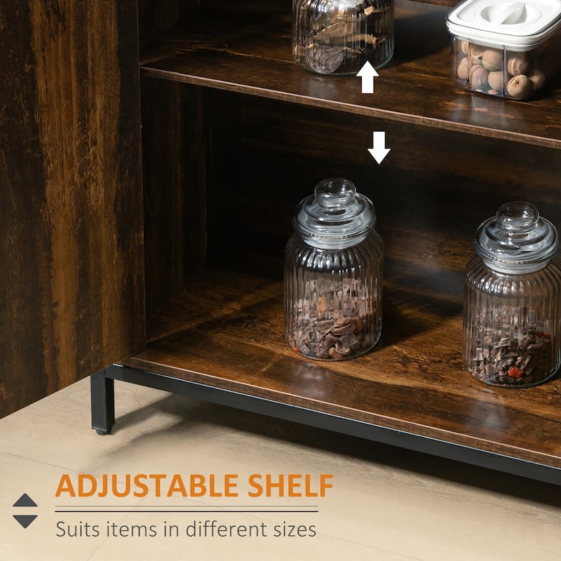 Coffee Bar Cabinet with Adjustable Shelves,Industrial Sideboard Buffet Cabinet
