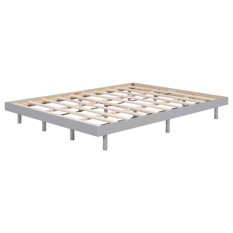 Modern Design Queen Size Floating Platform Bed Frame, White