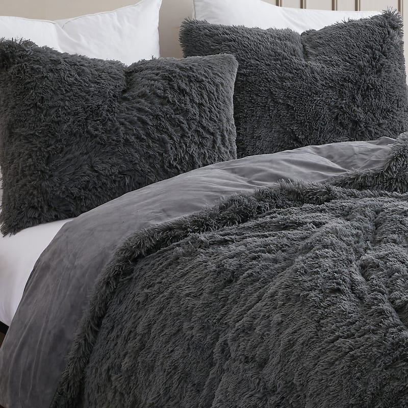 Long Plush Shaggy Comforter Set