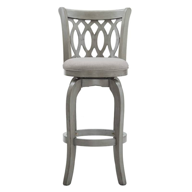 Verona Linen Scroll-back Swivel 29-inch Bar Stool by iNSPIRE Q Classic