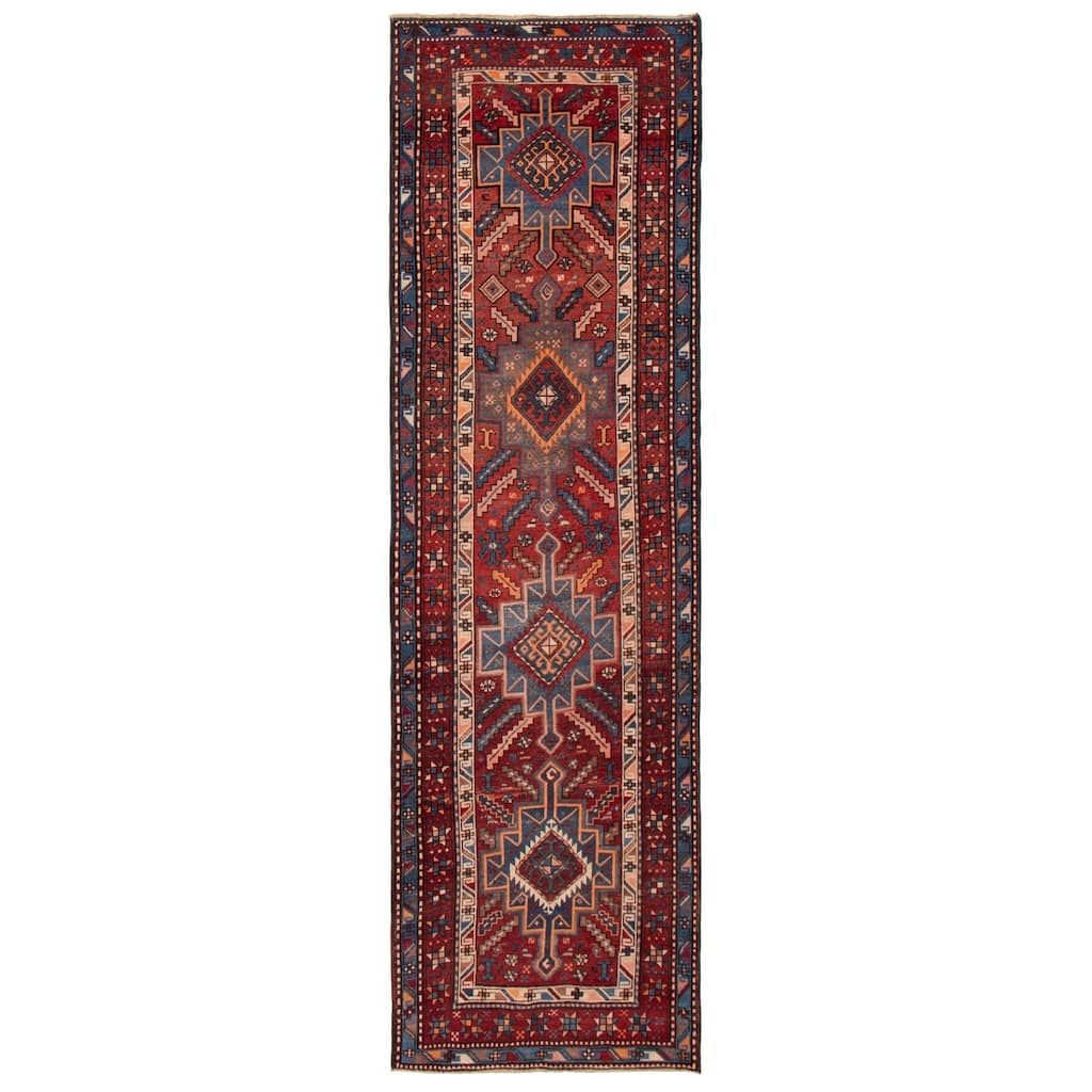 ECARPETGALLERY Hand-knotted Konya Anatolian Red Wool Rug - 3' 8" x 12' 6"