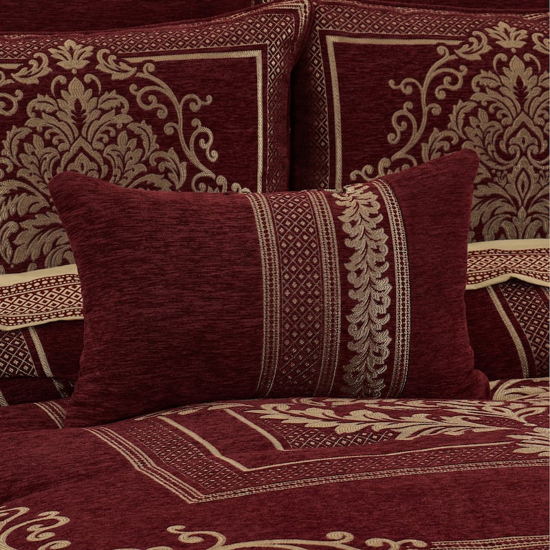 J. Queen New York Laurenza Boudoir Decorative Throw Pillow - Accent - Polyester - Crimson