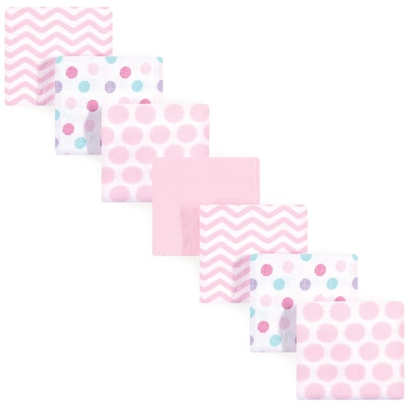 slide 1 of 1, Luvable Friends Baby Girl Cotton Flannel Receiving Blankets, Pink Dots Chevron 7-Pack, One Size - Pink Dots 7-Pack - One Size Pink Dots 7-Pack - One Size