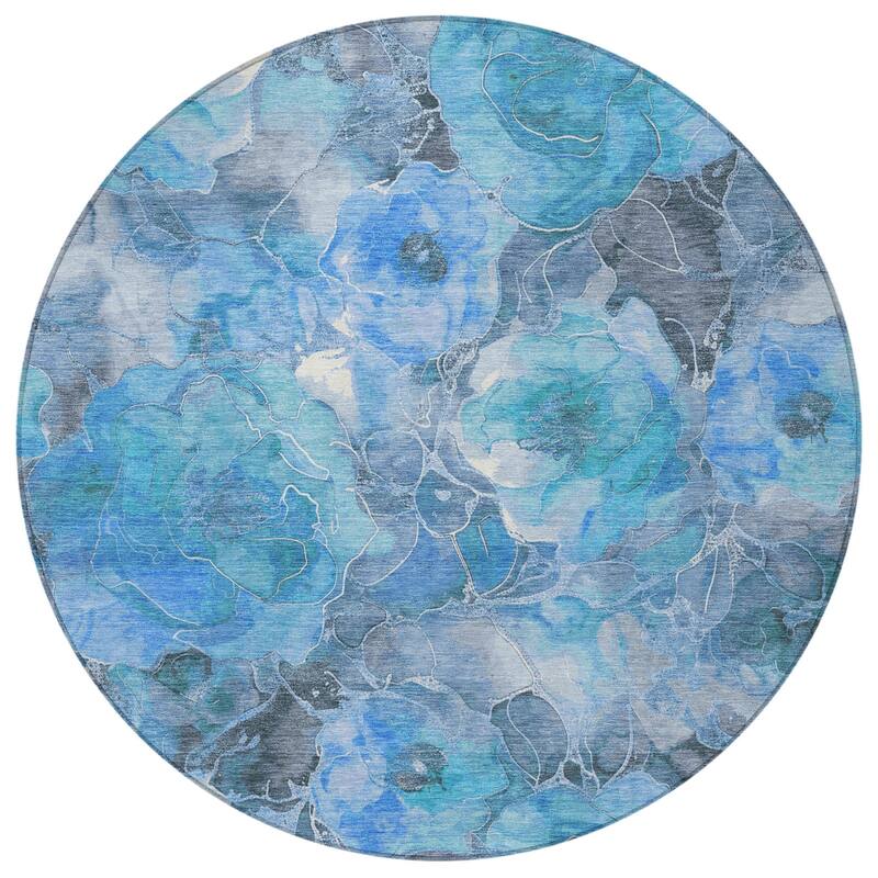 HomeRoots Floral Transitional Rectangle Outdoor Rug