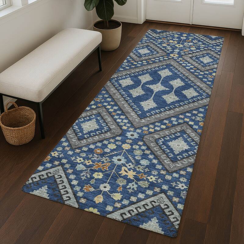 Machine Washable Indoor/ Outdoor Boho Milli Chantille Rug