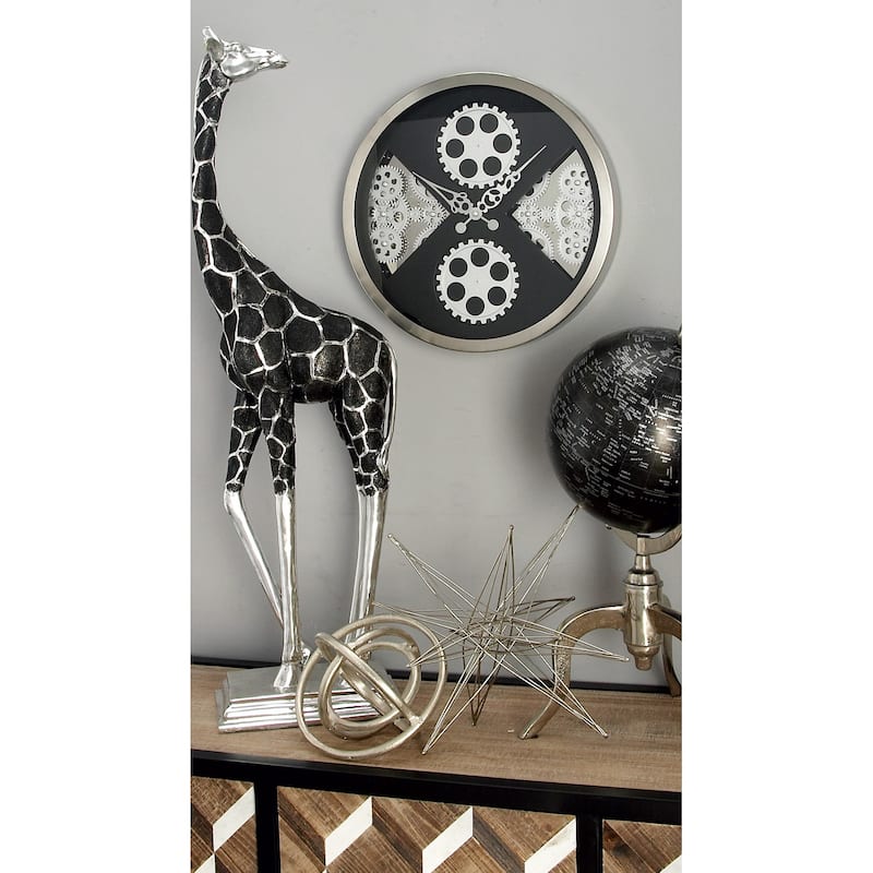 Trendy Stainless Steel Gear Wall Clock