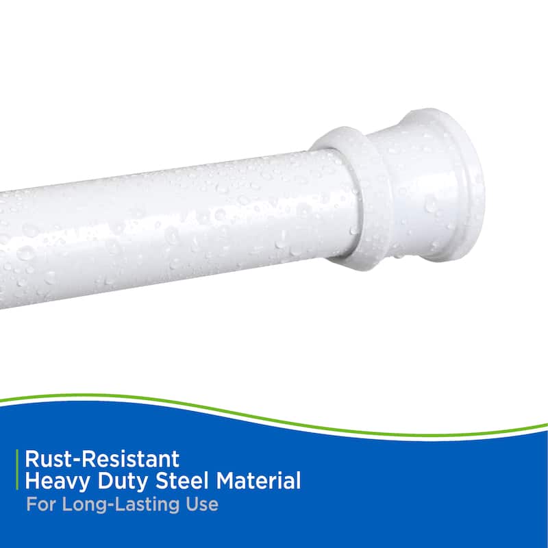 Kenney Twist & Fit No Tools Camlock Tension Shower Curtain Rod, 42-72"