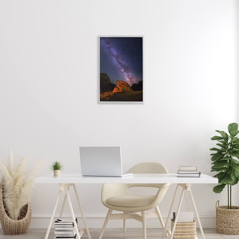 Stupell Milky Way Stars over Canyon Framed Giclee Art Design By Royce Bair