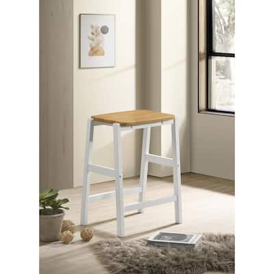 Prager Brown and White Counter Height Stool (Set of 2)