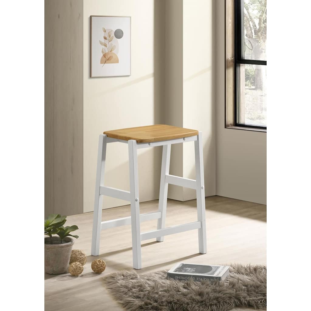 Prager Brown and White Counter Height Stool (Set of 2)